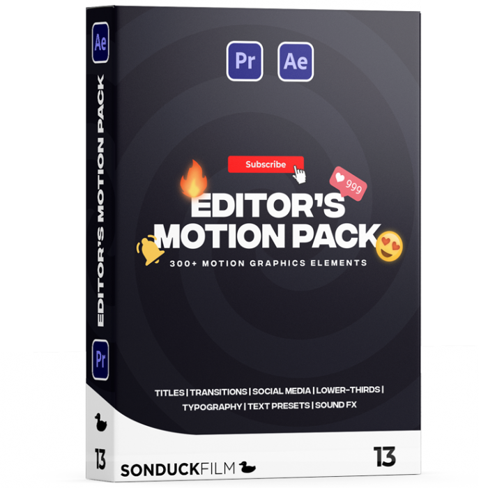 Editor's Motion Pack | 300+ Templates | AE & Premiere Pro
