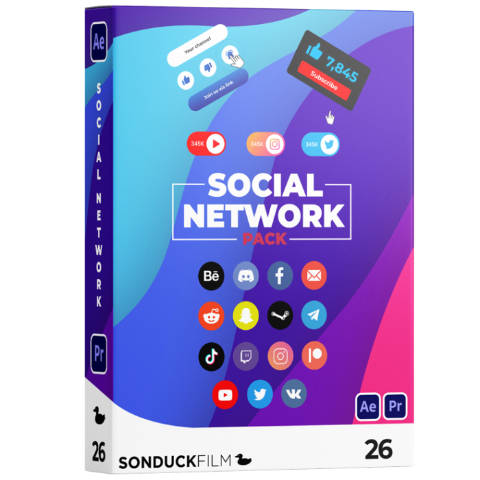 Social Network Pack | 250 Templates | After Effects & Premiere