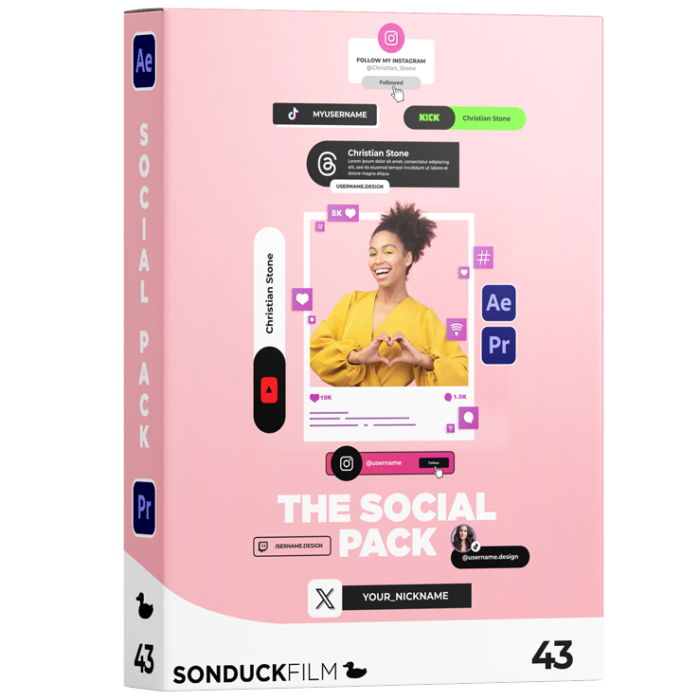 The Social Pack | 150+ Templates | After Effects & Premiere Pro
